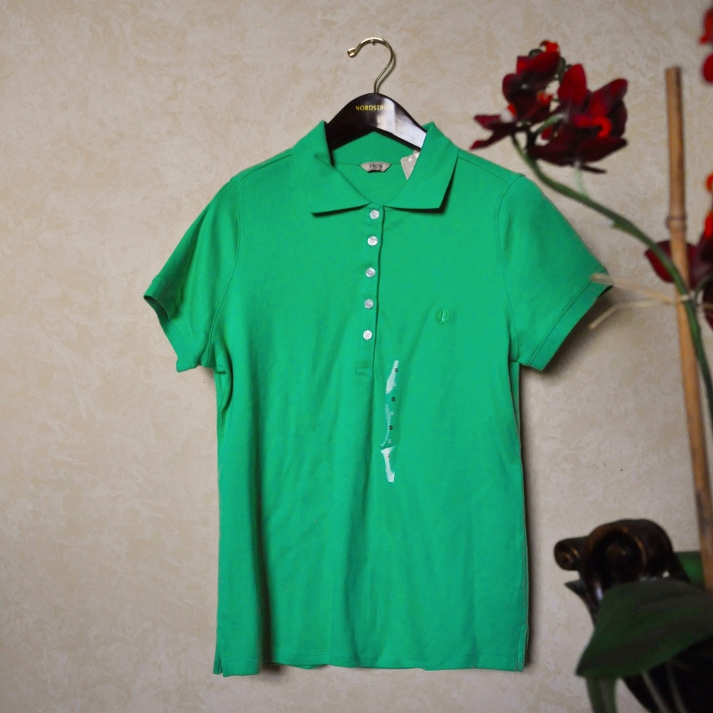 NWT Izod Green Pique Polo